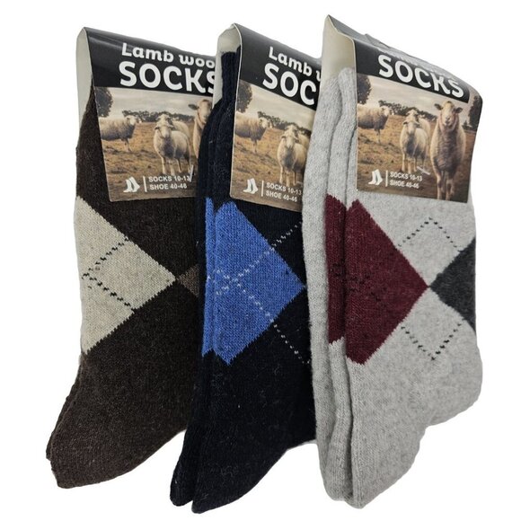 Lamb Wool Socks Men Winter Thermal Warm Heavy Duty Boot Socks Size 10-13 3-PACK - Picture 1 of 3